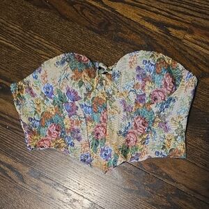 SHEIN Multicolor Floral Bustier Blouse